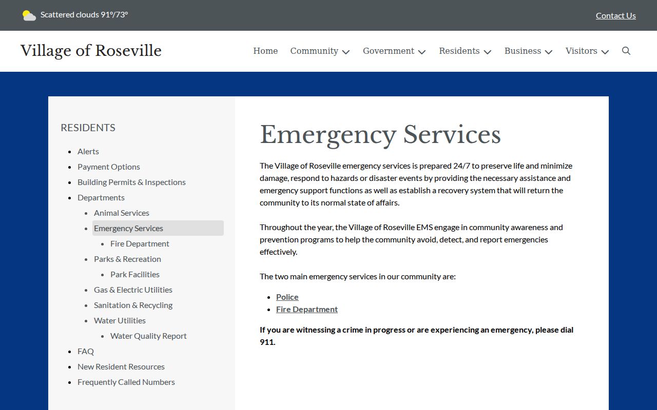 Roseville criminal records emergency services source